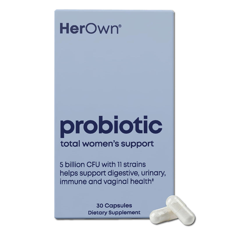 her own Probiotics for Women, 5 Billion CFUs with Prebiotics, Supports Healthy Digestion, 11 Strains, Gluten and Soy Free, Vegan, Non-GMO, 30 Capsules, 30 Servings Unflavored 30 Count (Pack of 1)