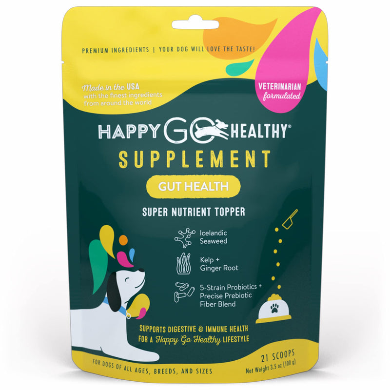 Dog Gut Health Probiotics Supplement | Improves Digestive Health and Immune System Support for Dogs and Puppies | All Natural Ingredients Tasty Kibble Dog Food Topper | 21 Count Pack - PawsPlanet Australia