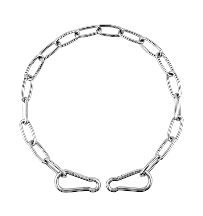 Gate Chain Link for Outdoor Fence Yard with Carabiner Stainless Steel Gate Latches Lock for Horse Goat Dog Stall Supplies Wooden Fence Barn 20inch-1PCS - BeesActive Australia
