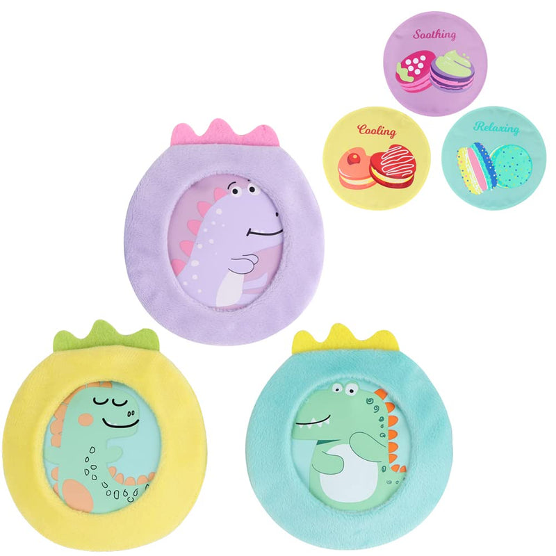 Hilph® Bundle of 3 Kids Ice Pack with Macaron Pattern + 3 Nylon Dinosaur Kids Ice Pack with Cover - BeesActive Australia