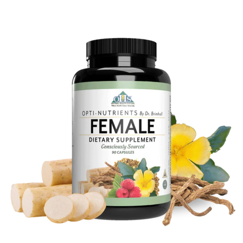 Optimal Health Systems Opti-Female Hormone Balance and Bone Support Formula | Vitex and dong quai, hormone balance support, calcium, vitamin D3 and magnesium, B vitamins, iron, bone health and energy