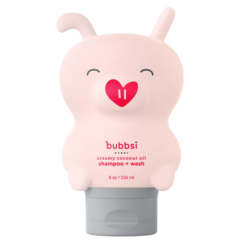 Bubbsi Creamy Coconut Oil Baby Shampoo & Wash | Light Natural Scent | Won't irritate eyes | Organic Coconut Oil + Shea | Gentle, Sulfate-free, Nourishing | Cradle Cap, Eczema (Refillable bottle, 8oz) Refillable bottle 8 Fl Oz (Pack of 1) - BeesActive Australia