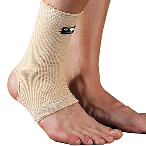 SPOTBRACE Ankle Brace Compression Sleeve, Ankle Support For Women Men 2Pack Nude Large