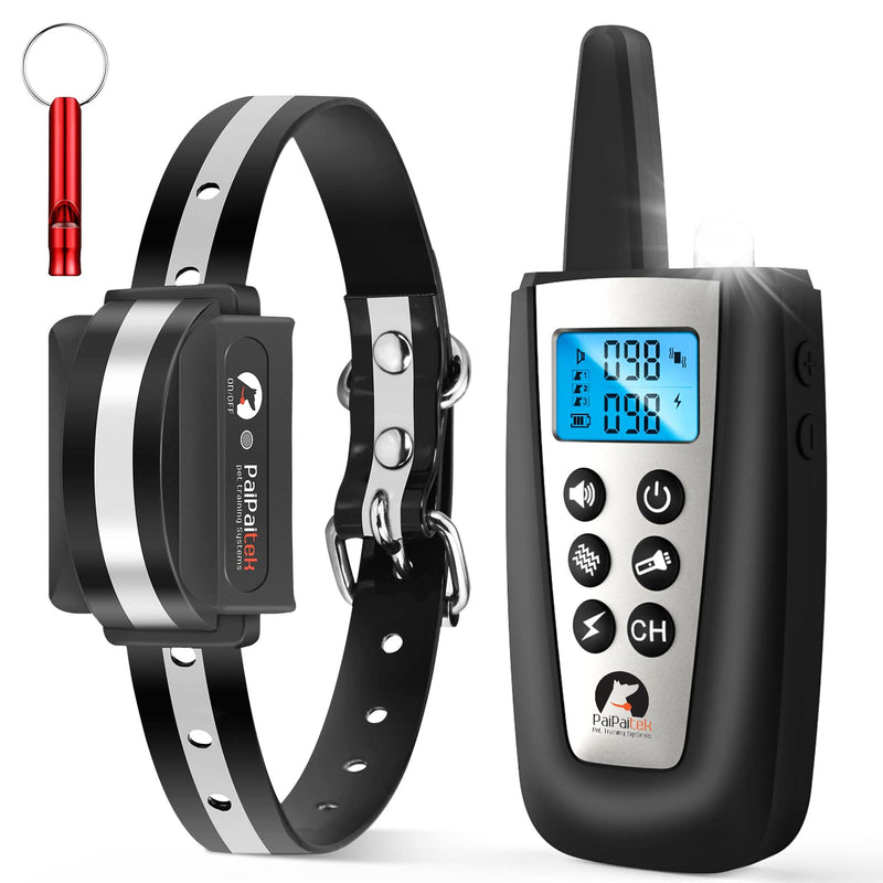 PaiPaitek Bark Collar with Remote, Automatic Bark and Training Collar Combo with Beep, Vibration, Shock, Auto Bark Mode, Up to 3300ft Range Dog Shock Collar for Small, Large and Medium Dogs Black - BeesActive Australia