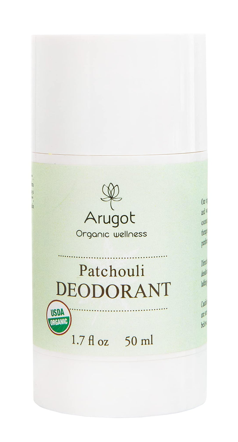 ARUGOT Organic (USDA Certified) Patchouli Deodorant, Made in Israel | All Natural, No Stain, Aluminum Free, Cruelty Free, Vegan Friendly 1.7 Fl Oz - BeesActive Australia