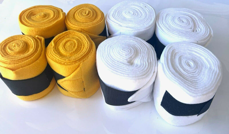 Fleece Horse Polo Wraps Set of 4 Bandages (Yellow) Yellow