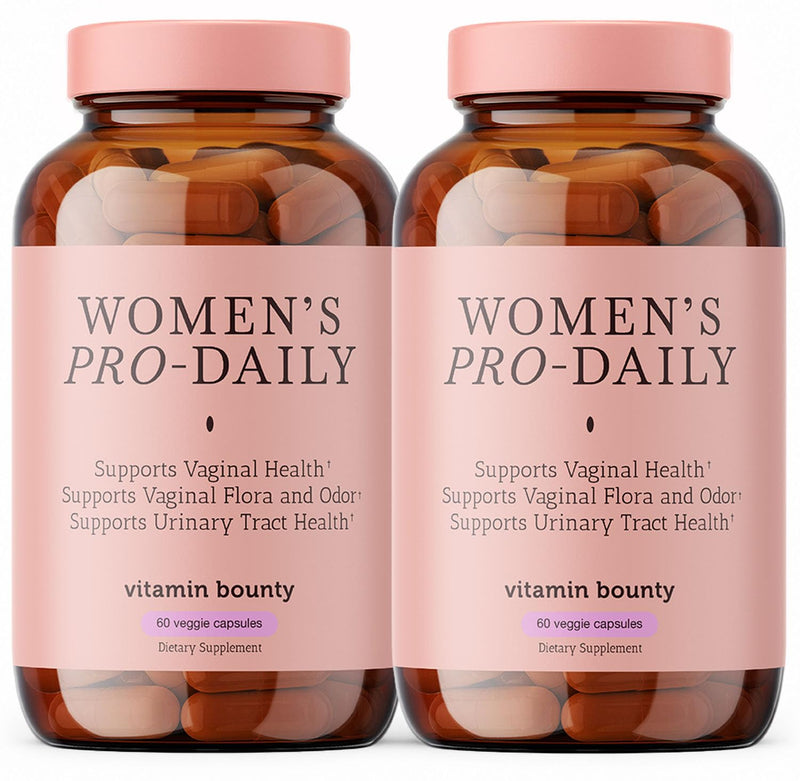 Vitamin Bounty Women's Pro-Daily Probiotic - Supports Vaginal, Digestive & pH Balance, 10 Billion CFUs, 5 Strains + Cranberry - 2 Pack of 60 Capsules 60 Count (Pack of 2)