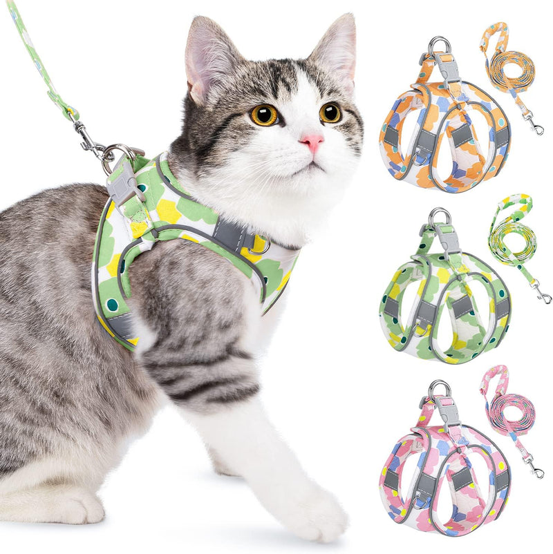 Lukovee Cat Harness and Leash for Walking, Adjustable Escape Proof Vest Harness for Kitten with Reflective Strips Lightweight Step-in Jacket for Cats Puppy Small Pet Traveling Hiking(Small,Pink) S ( Chest 12.6'' ~ 15.0'') A- Pink - BeesActive Australia
