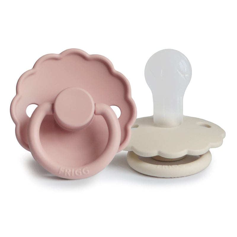 FRIGG Daisy SilkySoft Silicone Baby Pacifier | Made in Denmark | BPA-Free (Blush/Cream, 0-6 Months) Blush/Cream - BeesActive Australia