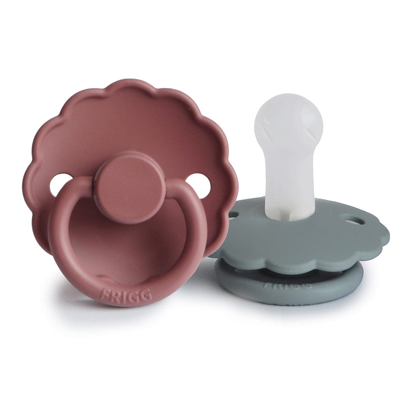 FRIGG Daisy SilkySoft Silicone Baby Pacifier | Made in Denmark | BPA-Free (Woodchuck/ French Gray, 6-18 Months) French Gray/Woodchuck - BeesActive Australia