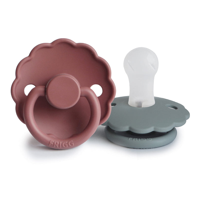 FRIGG Daisy SilkySoft Silicone Baby Pacifier | Made in Denmark | BPA-Free (Woodchuck/ French Gray, 0-6 Months) French Gray/Woodchuck - BeesActive Australia