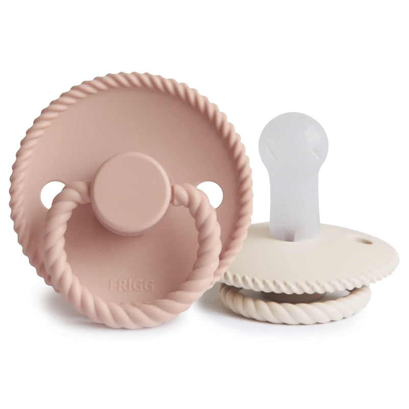 Frigg Rope SilkySoft Silicone Baby Pacifier | Made in Denmark | BPA-Free (Blush/Cream, 6-18 Months) Blush/Cream - BeesActive Australia