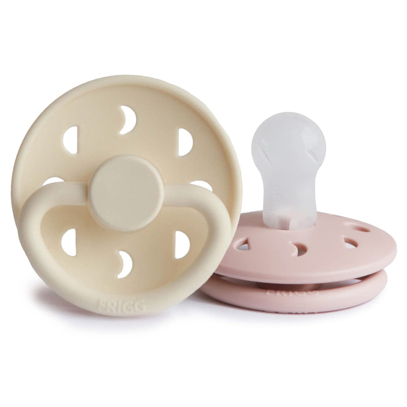 Frigg Moon SilkySoft Silicone Baby Pacifier | Made in Denmark | BPA-Free (Blush/Cream, 0-6 Months) - BeesActive Australia