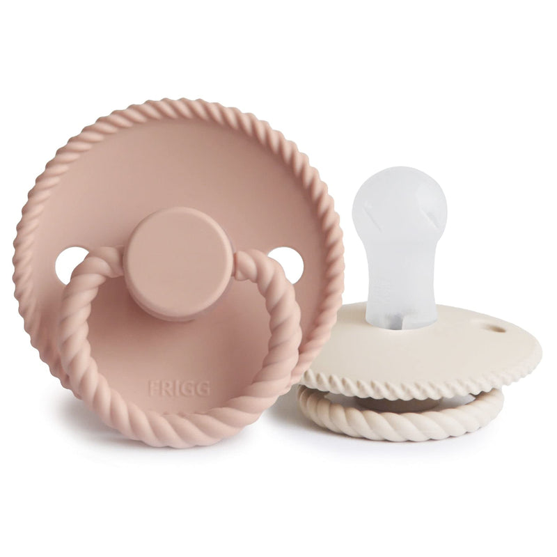 Frigg Rope SilkySoft Silicone Baby Pacifier | Made in Denmark | BPA-Free (Blush/Cream, 0-6 Months) Blush/Cream - BeesActive Australia