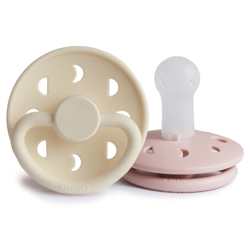 Frigg Moon SilkySoft Silicone Baby Pacifier | Made in Denmark | BPA-Free (Blush/Cream, 6-18 Months) 1 Count (Pack of 2) Blush/Cream - BeesActive Australia