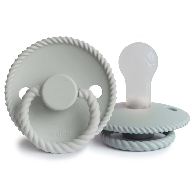 Frigg Rope SilkySoft Silicone Baby Pacifier | Made in Denmark | BPA-Free (French Gray/Silver Gray, 0-6 Months) French Gray/Silver Gray - BeesActive Australia
