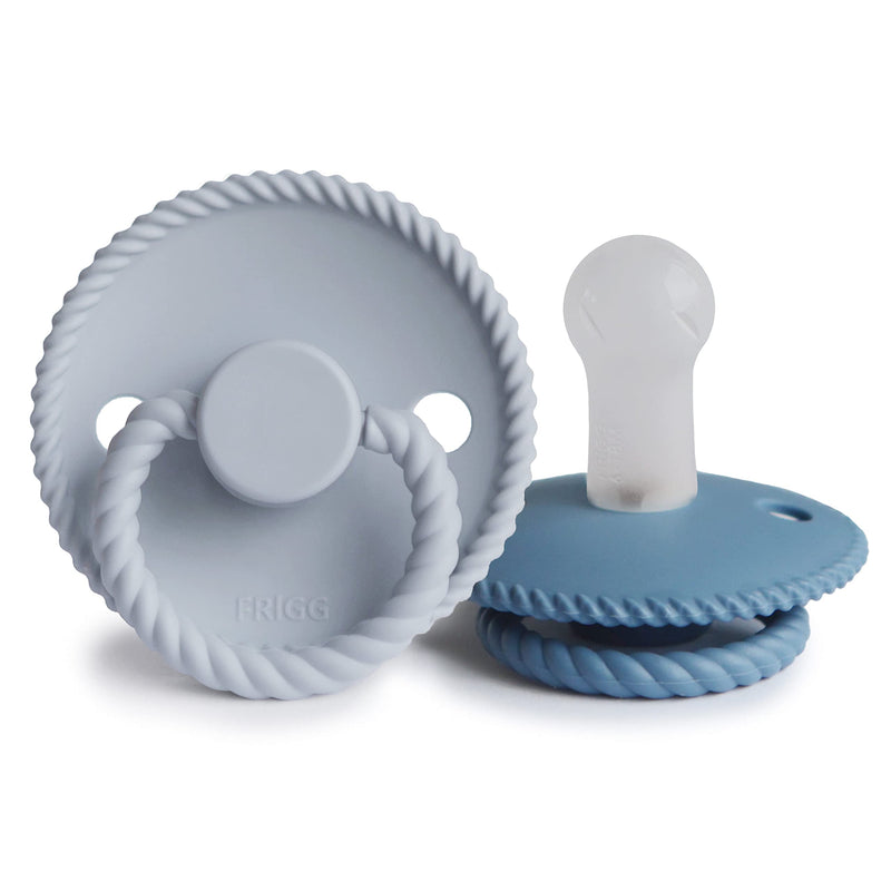 Frigg Rope SilkySoft Silicone Baby Pacifier | Made in Denmark | BPA-Free (Ocean View/Powder Blue, 6-18 Months) Ocean View/Powder Blue - BeesActive Australia
