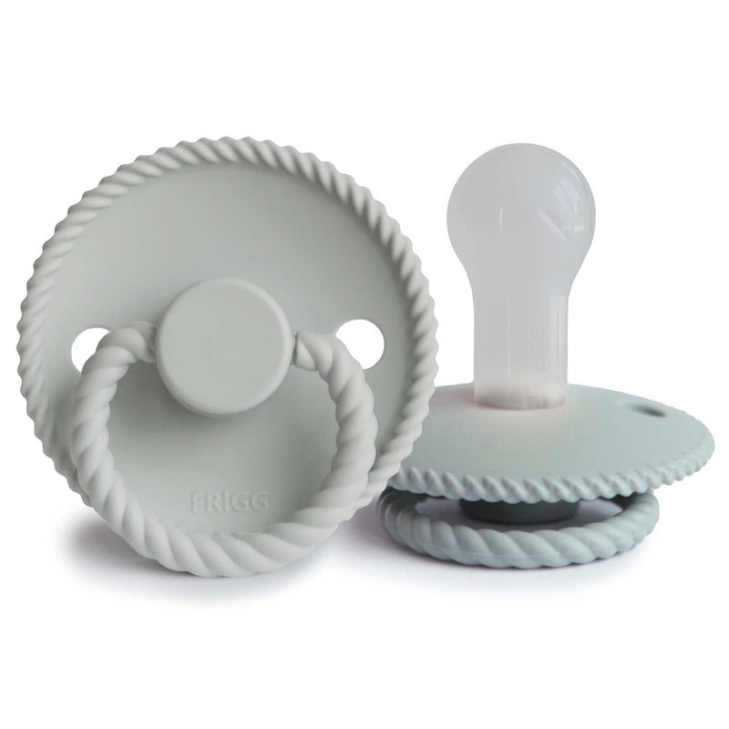 Frigg Rope SilkySoft Silicone Baby Pacifier | Made in Denmark | BPA-Free (French Gray/Silver Gray, 6-18 Months) French Gray/Silver Gray - BeesActive Australia