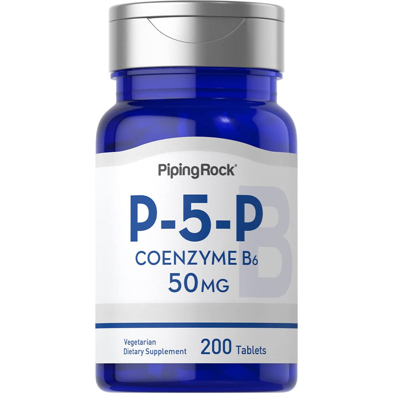 Piping Rock P5P Vitamin B6 | 50 mg | 200 Tablets | Pyridoxal 5-Phosphate Supplement | Vegetarian, Non-GMO, Gluten Free