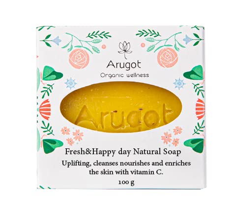 Arugot Organic (USDA Certified) Fresh And Happy Bar Soap, Made In Israel Premium All Natural Climate Friendly - Bath & Body Wash, Cleans & Hydrates Skin - Moisturizing Facial Cleanser - BeesActive Australia