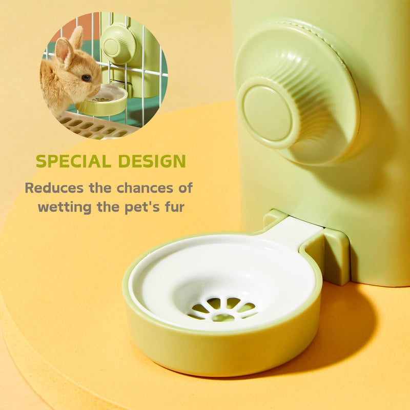 Rabbit Water Bottle, 600ml/21oz Hanging Water Dispenser Feeder Cage Crate Hutch Bunny Puppy Cat Chinchilla Ferret Guinea Pigs Squirrel Hedgehog (Green) Green - BeesActive Australia