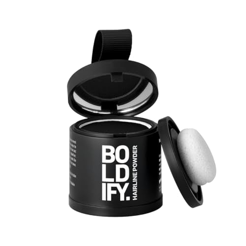 Boldify Hairline Powder, Root Touch Up Hair Color Black 10g 0.35 Ounce (Pack of 1)