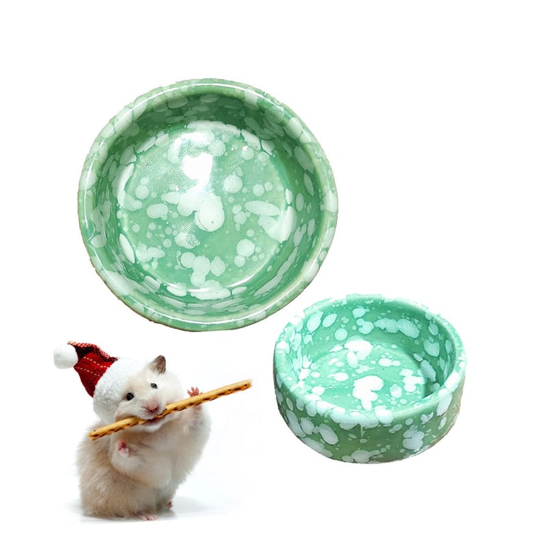kathson 2 Pcs Hamster Food Bowl Guinea Pig Ceramic Water Bowl Small Animal Feeding Dish for Dwarf Hamster Gerbil Syrian Ferret Hedgehog Chinchilla Bunny (Green)… Green - BeesActive Australia