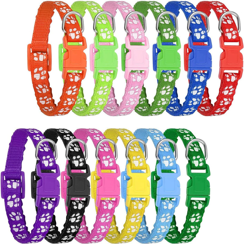 12 Pack Puppy Collars for Litter, Adjustable Puppy ID Collars Soft Nylon Whelping Collars for Newborn Litter Puppy Pets S - BeesActive Australia