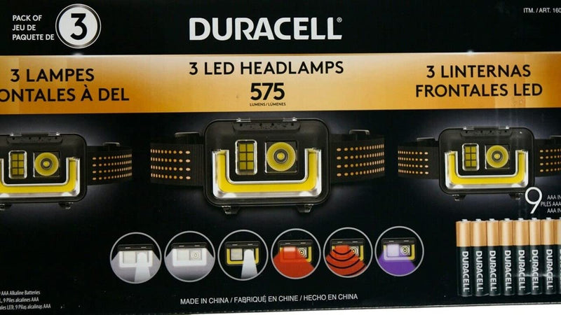Duracell LED Headlamps 575 Lumens, 3 Count - BeesActive Australia