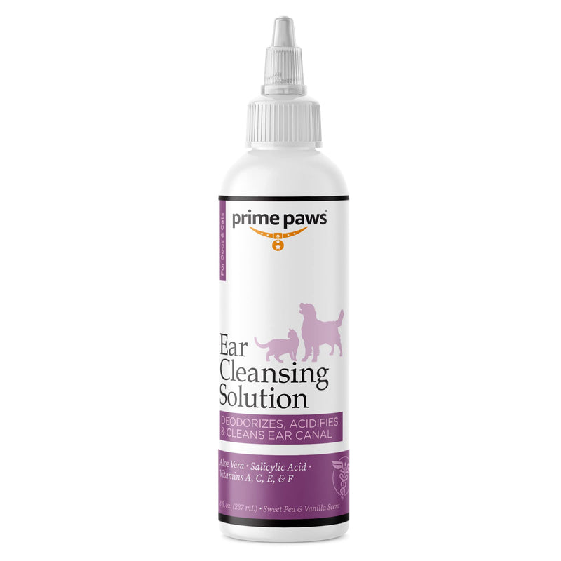 Ear Cleansing Solution for Dogs and Cats - Pet Ear Cleaner Removes Odor & Wax - Deodorizing Dog Ear Cleaner Solution with Aloe & Vitamins - Sweet Pea & Vanilla Scent - 8 oz - BeesActive Australia