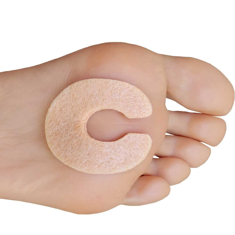 Chiroplax C-Shaped Felt Callus Cushion Pads Protector Rubbing Pain Relief Forefoot Metatarsal | 3/16" Thick (30 Pack) 3/16" Thick (Pack of 30) - BeesActive Australia