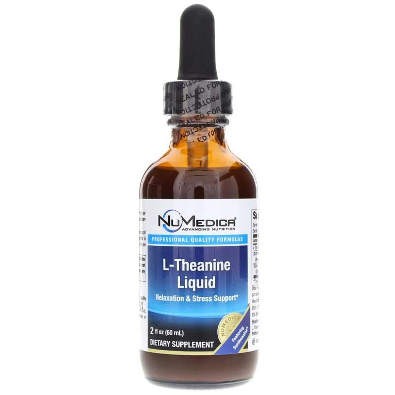 NuMedica L-Theanine Liquid (Natural Lemon Flavor) - 2 fl. oz (60 ml). includes Chamomile.