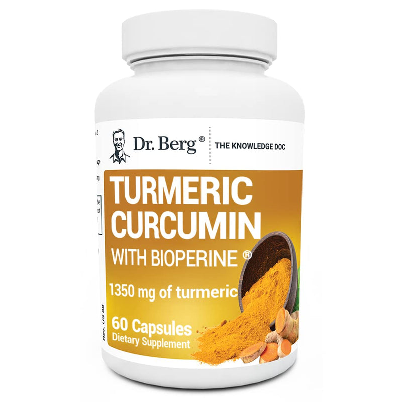 Dr. Berg (Only 2 Per Day) Turmeric Supplement with Black Pepper (BioPerine) - 1350 mg Turmeric Curcumin Supplement with 95% Curcuminoids – Turmeric Curcumin with Black Pepper – 60 Turmeric Capsules - BeesActive Australia