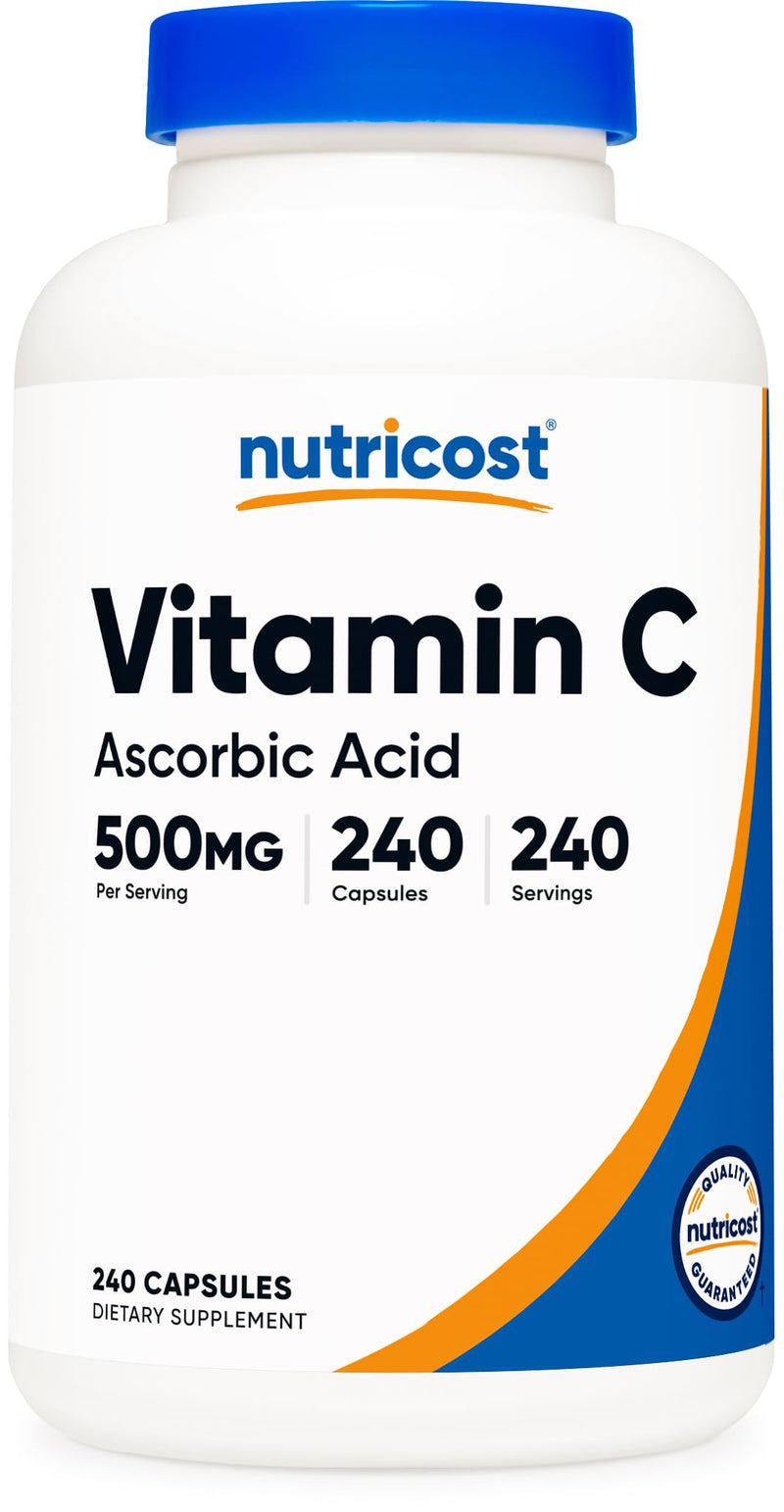 Nutricost Vitamin C 500mg, 240 Capsules, Vegetarian, Gluten Free & Non-GMO 240 Count (Pack of 1)