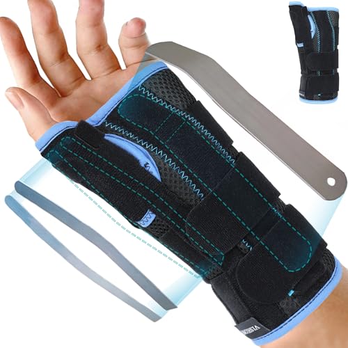 VISKONDA Wrist Brace with Thumb Spica Splint – Adjustable Wrist and Thumb Support Brace for De Quervain’s Tenosynovitis,Carpal Tunnel Syndrome,Arthritis,Tendonitis,Sprains,Sports Injuries(Left Hand,Large) Large Left Hands