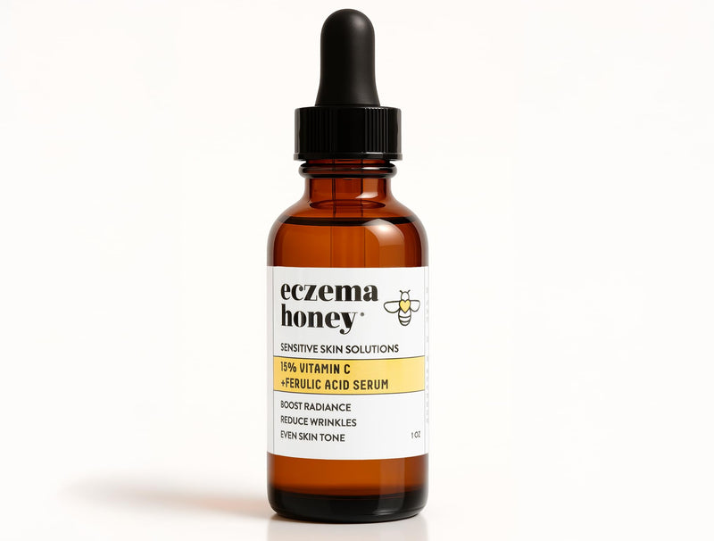 ECZEMA HONEY 15% Vitamin C + Ferulic Acid Serum, Anti Aging Skincare (1 Oz) | Face Oil for Eczema, Dry & Sensitive Skin