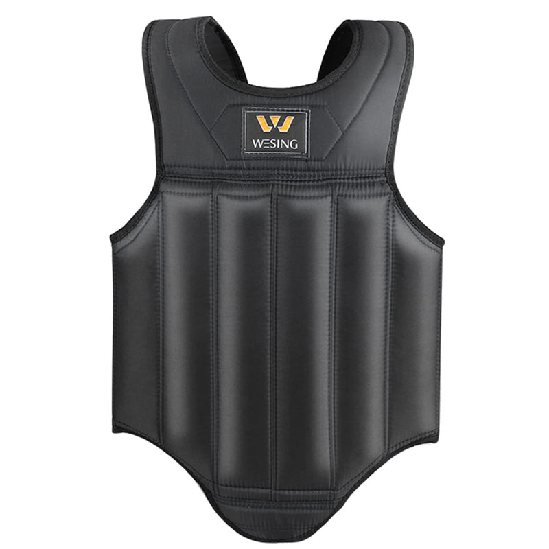 Wesing Martial Arts Muay Thai Boxing Chest Protector MMA Sanda Chest Guard Small Black