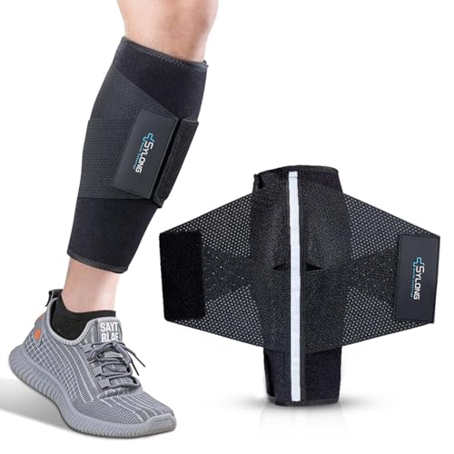 Sylong Calf Compression Wrap Brace for Men & Women, for Swelling Torn Calf Muscle, Diamond-shaped Elastic Band for Pressure, fit Varicose Vein Pain Relief -L/XL L/XL Black 1