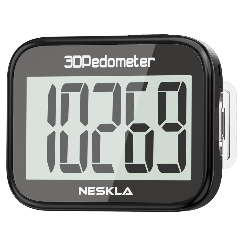 3D Pedometer for Walking, Simple Step Counter for Walking with Large Digital Display, Step Tracker with Removable Clip Lanyard, Accurately Track Steps for Men Women Kids Adults Seniors Black - BeesActive Australia