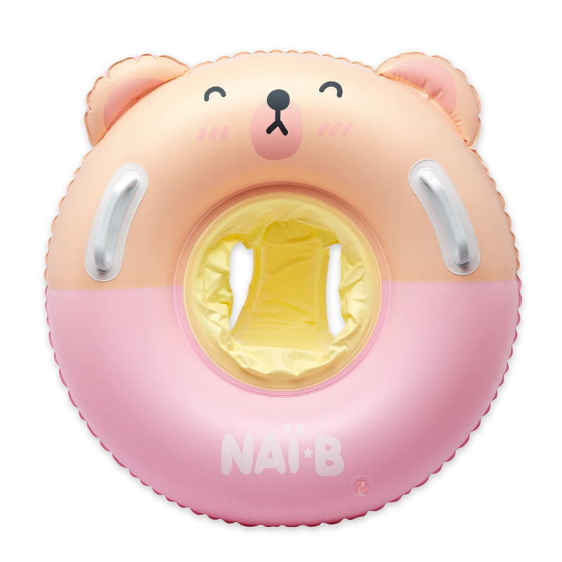 NAI-B Toddler Float Tube, Inflatable Swimming Pool Ring with Seat, Blow up Swim Training Aid Float Ring for 2-5 Year Old Boys Girls Toddler Kids Pink - BeesActive Australia