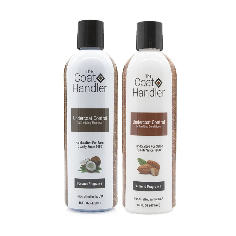 The Coat Handler Undercoat Control deShedding Dog Shampoo and Conditioner Bundle, 16 oz - Combats and Reduces Shedding, Undercoat Removal, Omega 3 & 6 Rich, Vitamin E Strengthens The Hair Follicle - BeesActive Australia