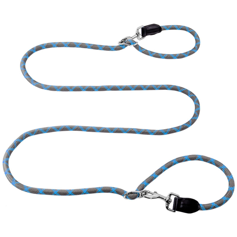 Hands Free Dog Leash(8.5ft), 8 in 1 Multifunction Nylon Double Leash for Dogs,1.2cm Dog Training Leash with Reflective Stitching, Adjustable Waist Dog Leash Fits All Waist for Medium Large Dogs-Blue Blue - BeesActive Australia