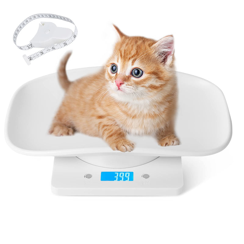 Puppy Scales for Weighing, Cat Weight Scale, 33lb/15kg Vegetables Fruits Kitchen Electronic Weight Scale with Tape Measure, for Kitten/Puppy/Hamster/Little Bird/Rabbit white 15kg - PawsPlanet Australia