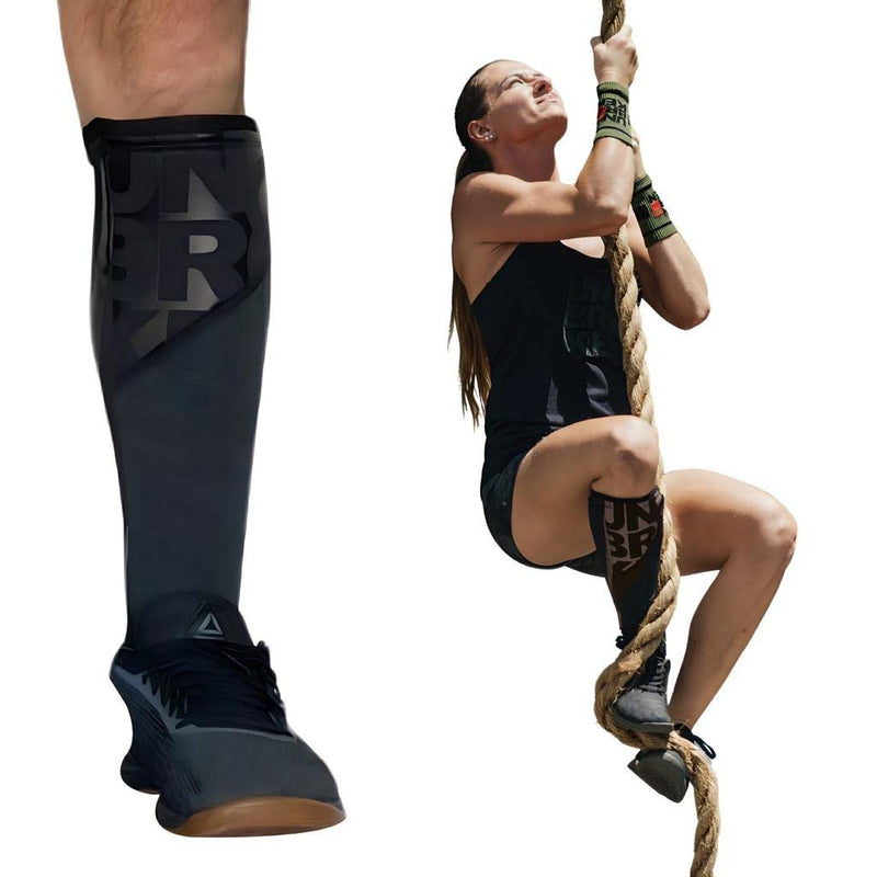 Unbrokenshop.com UNBROKENSHOP Shin Sleeves Pro Black 7mm Neoprene, Weightlifting, Deadlift, Rope Climb, Box Jumps for Men and Women, Single Large-X-Large