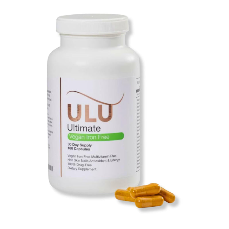 Ultimate Multivitamin: Vegan, Iron Free, Promotes Stronger Hair, Skin, & Nails and Improves Antioxidant & Energy with Better Sleep & Less Stress - 180 Capsules (30-Day Supply)