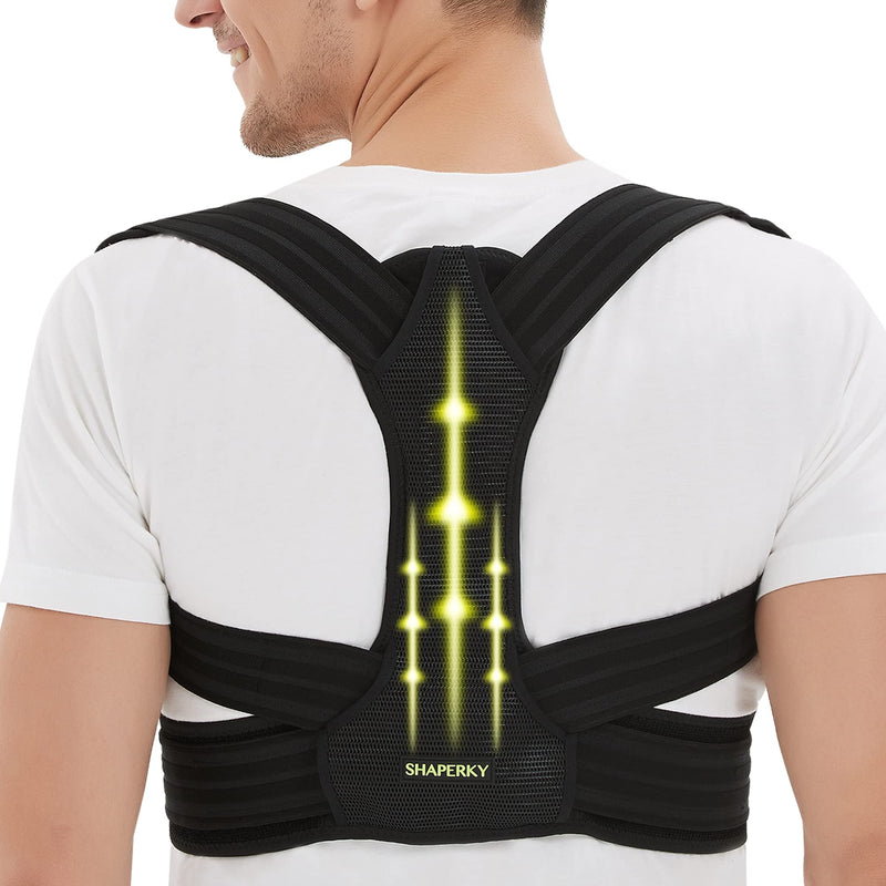 Posture Corrector for Men and Women, Adjustable Upper Back Brace, Muscle Memory Support Straightener, Providing Pain Relief from Neck, Shoulder, and Upper and Lower Back, Large-X Large(37''-47'') - BeesActive Australia