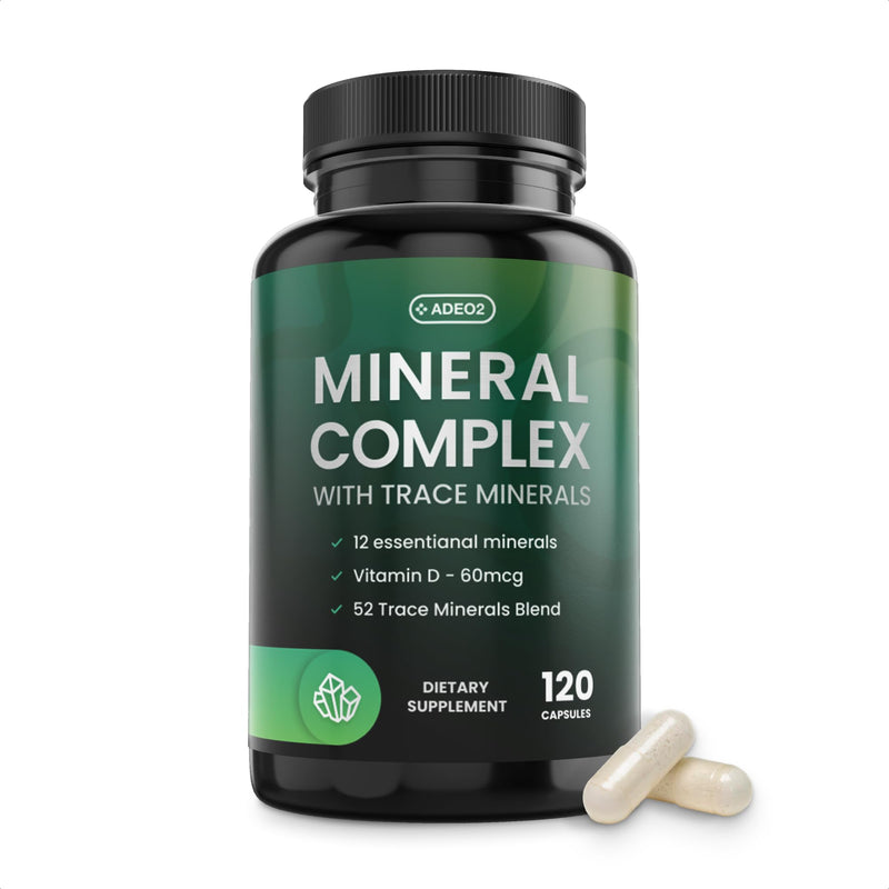 Premium Blend of 52 Trace Minerals Complex with Essential Minerals in Chelated Form – All Natural and 100% Organic - 120 Capsules - Full Spectrum Ionic Mineral Blend - Safe for Women and Men - BeesActive Australia