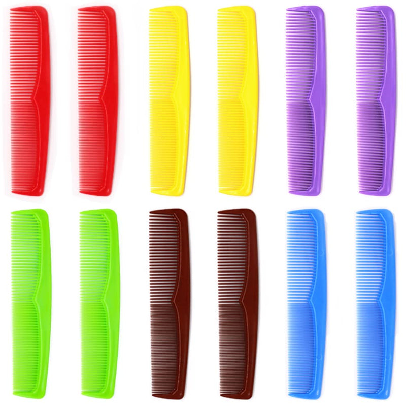 12 Pcs Hair Comb Set Plastic Large Size Bulk Cutting Grooming Easy Detangle Accessory Kit (Dressing 8.75 inch - Assorted) Dressing 8.75 inch - Assorted - BeesActive Australia