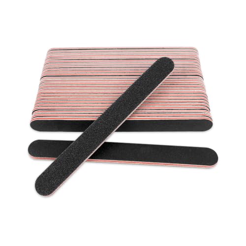 20 Pack 100/180 Grit Nail Files, Black Professional Reusable Emery Boards Nail File, Manicure Tool Suitable for Both Acrylic and Natural Nails