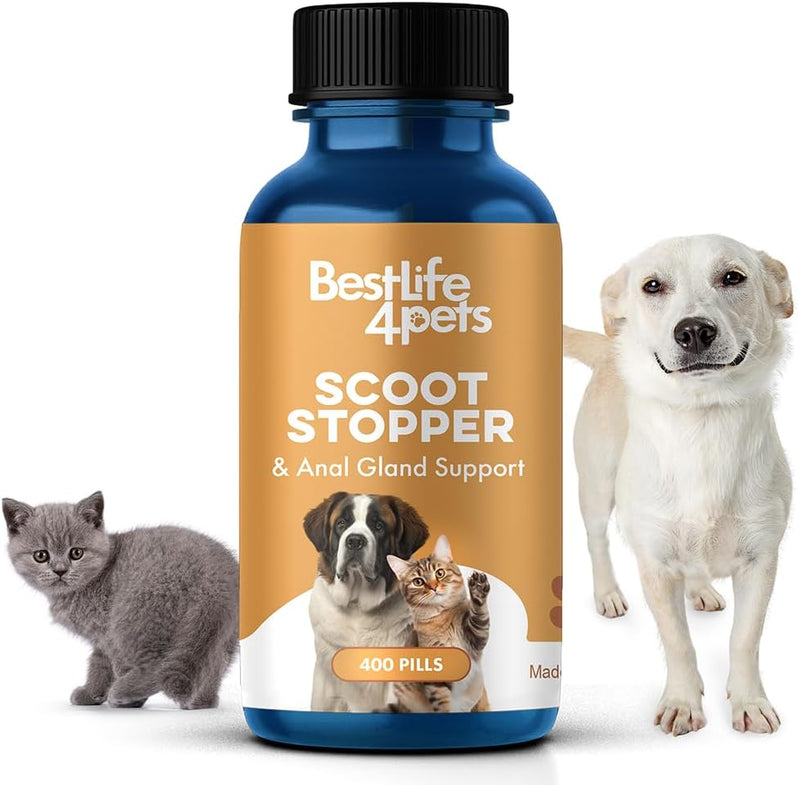 BestLife4Pets - Rectal Prolapse and Anal Gland Pain Relief for Cats - All Natural Cat Supplement to Ease Anal Pain - Soft Chew Treats to Support Healthy Anal Gland and Bowel Function - 450 Pills - BeesActive Australia